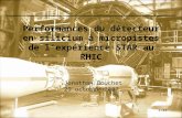 1/43 Performances du détecteur en silicium à micropistes de l’expérience STAR au RHIC Jonathan Bouchet 29 octobre 2007.