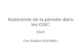 Autonomie de la pensée dans les OSC Quid Par Badika NSUMBU.