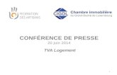 CONFÉRENCE DE PRESSE 20 juin 2014 TVA Logement 1.
