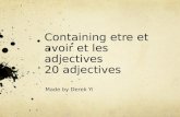Containing etre et avoir et les adjectives 20 adjectives Made by Derek Yi.