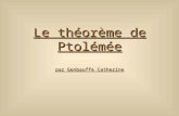 Le théorème de Ptolémée par Genbauffe Catherine. La figure Posons: |AB| = a |BC| = b |CD| = c |DA| = d |AC| = p |BD| = q.
