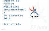 Equipe de France Résultats Internationaux 1 er semestre 2014 Actualités SNR 2014.
