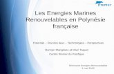 Les Energies Marines Renouvelables en Polynésie française Potentiel – Etat des lieux – Technologies – Perspectives Séminaire Energies Renouvelables 2 mai