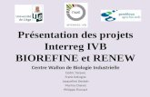 Présentation des projets Interreg IVB BIOREFINE et RENEW Centre Wallon de Biologie Industrielle Cédric Tarayre Frank Delvigne Jacqueline Destain Marina.