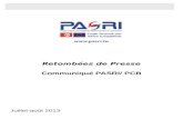 Juillet-août 2013 Retombées de Presse Communiqué PASRI/ PCB.