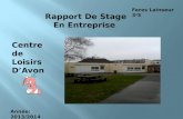 Rapport De Stage En Entreprise Fares Lainseur 3 e 5 Année: 2013/2014 Centre de Loisirs D’Avon.