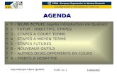 Slide no 1 14/05/2002 Import/Export dans Qualiac AGENDA 1 – BILAN ACTUEL (après introduction de Qualiac) 2 – FUTUR : OBJECTIFS, ETAPES 3 – ETAPES A COURT