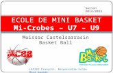 Moissac Castelsarrasin Basket Ball ECOLE DE MINI BASKET Mi-Crobes – U7 – U9 Saison 2014/2015 LAPIED François, Responsable Ecole Mini basket.