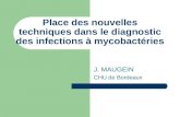 Place des nouvelles techniques dans le diagnostic des infections à mycobactéries J. MAUGEIN CHU de Bordeaux.