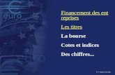 © Y. Péguiron avril 2002 Financement des entreprises Les titres La bourse Cotes et indices Des chiffres...