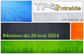 TPE ENTRAIDE Réunion du 20 mai 2014 1. Agenda 1Actualités 2 3Portail sécurité informatique Rapport PME 2013 4 Création entreprise par les femmes 5 6 Prospective.