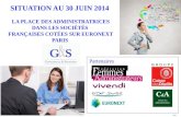 1/34 G & SG & S SITUATION AU 30 JUIN 2014 LA PLACE DES ADMINISTRATRICES DANS LES SOCIÉTÉS FRANÇAISES COTÉES SUR EURONEXT PARIS Partenaires.