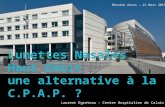 Lunettes Nasales Haut Débit une alternative à la C.P.A.P. Laurent Egreteau - Centre Hospitalier de Calais Réunion Arras – 21 Mars 2015.