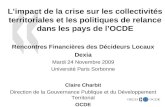 1 L’impact de la crise sur les collectivités territoriales et les politiques de relance dans les pays de l’OCDE Rencontres Financières des Décideurs Locaux.