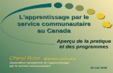 16 mai 2006 Cheryl Rose, Cheryl Rose, directrice exécutive Association canadienne de l’apprentissage par le service communautaire L’apprentissage par le.
