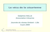 Association Césarine Échange, soutien, information autour de la naissance par césarienne Le vécu de la césarienne Delphine HALLE Association Césarine Journée.