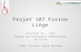 Projet 107 Fusion Liège Fonction 2A / ETAC Équipe de Traitement Ambulatoire de Crise ISOSL Secteur Santé Mentale.