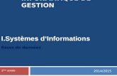 Bases de données 2014/2015 INFORMATIQUE DE GESTION I.Systèmes d‘Informations 2 ème année.