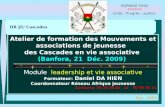 DR JE/ Cascades Atelier de formation des Mouvements et associations de jeunesse des Cascades en vie associative (Banfora, 21 Déc. 2009) Module leadership.