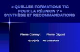 « QUELLES FORMATIONS TIC POUR LA RÉUNION ? » SYNTHÈSE ET RECOMMANDATIONS Pierre Conruyt Pierre Gigord T E L I N O V A PG Consultant.