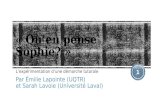 L’expérimentation d’une démarche tutorale Par Émilie Lapointe (UQTR) et Sarah Lavoie (Université Laval) 1.