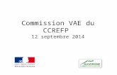 Commission VAE du CCREFP 12 septembre 2014. Ordre du jour Présentation cahier des charges du conseil en évolution professionnelle (CEP) Réflexion sur.