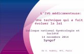 L'IVG médicamenteuse: Une technique qui a fait évoluer la loi Syngof Dr E. Aubény, AFC, Paris Colloque national Gynécologie et Société 14 novembre 2014