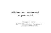 Allaitement maternel et précarité Groupe de travail CoFAM (Coordination Française de l’Allaitement Maternel) CoFAM, 2013G.