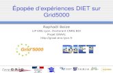 Raphaël Bolze LIP ENS Lyon, Doctorant CNRS BDI Projet GRAAL  Épopée d’expériences DIET sur Grid5000.