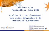 Assises AITF Montpellier juin 2006 Atelier 8 : du classement des voies bruyantes à la directive européenne Joël Garreau – Direction générale des services.