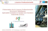 Séminaire sur la place de la maintenance dans la filière chaudronnerie – Dunkerque 2 et 3 avril 2014 Licence Professionnelle Présentation de la Licence.