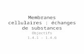 Membranes cellulaires : échanges de substances Objectifs 1.4.1 – 1.4.6.