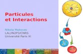Particules et Interactions Nikola Makovec LAL/IN2P3/CNRS Université Paris XI