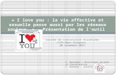 « I love you : la vie affective et sexuelle passe aussi par les réseaux sociaux » - Présentation de l’outil Journée de concertation Assuétudes CLPS Mons-Soignies.