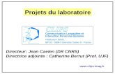 Projets du laboratoire Directeur: Jean Caelen (DR CNRS) Directrice adjointe : Catherine Berrut (Prof. UJF) .