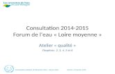 Consultation publique 19 décembre 2014 - 18 juin 2015Vierzon, 15 janvier 2015 Consultation 2014-2015 Forum de l’eau « Loire moyenne » Atelier « qualité.