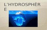 1.  L’HYDROSPHÈRE…  C’est l’ensemble de l’eau – sous tous ses états – qui se trouve sur terre, dans l’atmosphère et dans le sol.  Elle comprend océans,