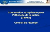 Commission européenne pour l’efficacité de la justice (CEPEJ) Conseil de l’Europe.