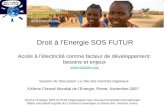 Droit à l’Energie SOS FUTUR Organisation Non Gouvernementale Internationale Statut consultatif auprès du Conseil Economique et Social des Nations Unies.