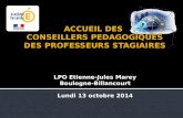LPO Etienne-Jules Marey Boulogne-Billancourt Lundi 13 octobre 2014.
