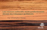 Les recours collectifs multi-juridictionnels devant les tribunaux québécois Par: Christopher Richter.