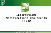 Informations Modifications Règlements FFBaD. Les Surclassements Les Intercomités Le nouveau Classement Sommaire.