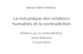 La mécanique des relations humaines et la contradiction Adrian Mirel Petrariu