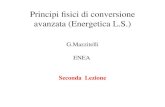 Principi fisici di conversione avanzata (Energetica L.S.) G.Mazzitelli ENEA Seconda Lezione.