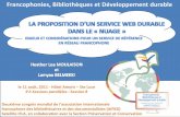 La proposition d’un service web durable  dans le « nuage »