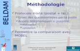 BELDAM 1 Conférence de Presse - Persconferentie Brussel - Bruxelles 23/12/09 Méthodologie Protocole mixte (postal + tél.)  Envoi des questionnaires par.