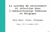 Le système de recrutement et sélection dans l’administration fédérale en Belgique