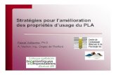 Colloque québécois sur les bioplastiques - Stratégies pour l’amélioration des propriétés d’usage du PLA