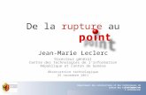 Jean-Marie Leclerc - De la rupture au point