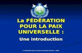Fédération pour la Paix Universelle - Introduction